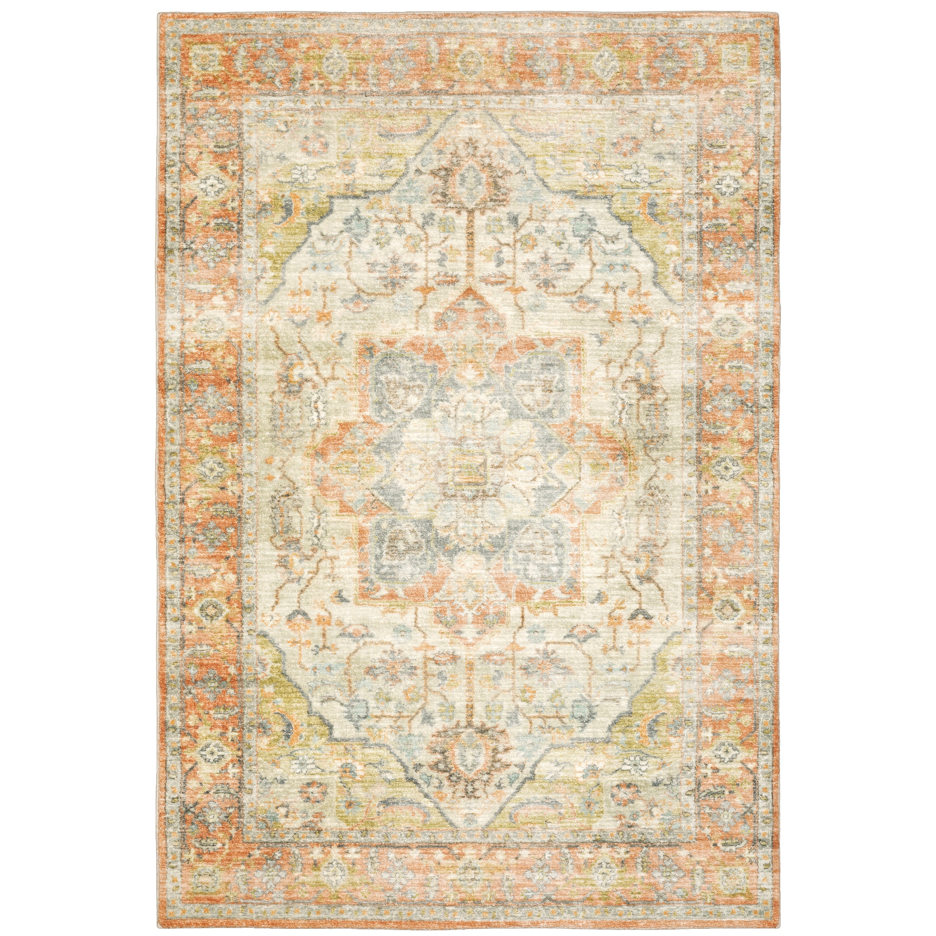 Savoy 28101 Orange/Silver 5'3" x 7'3" Rug