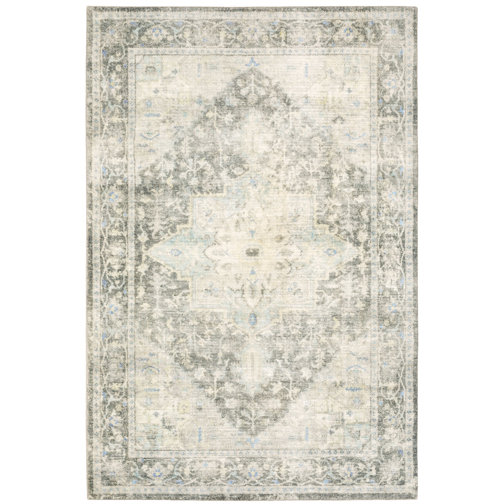 Savoy 28104 Grey/Ivory 5'3" x 7'3" Rug