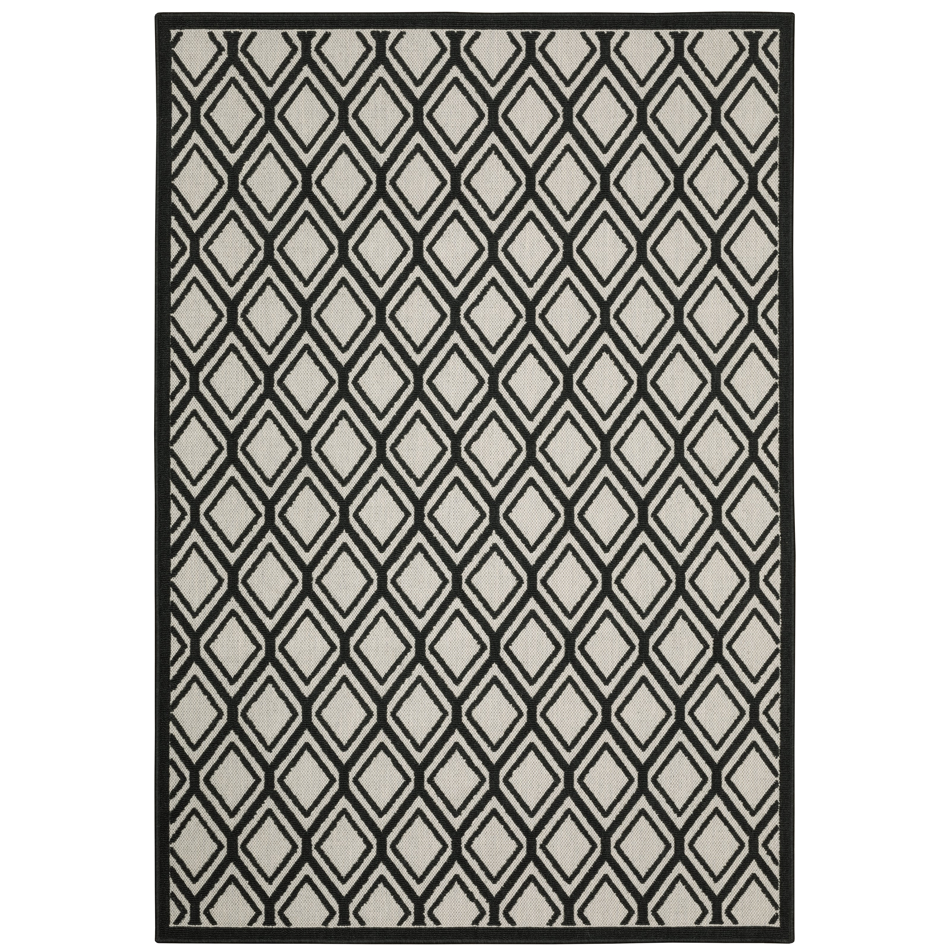 Torrey 4151G Light Grey/Black 1'10" x 3'9" Rug