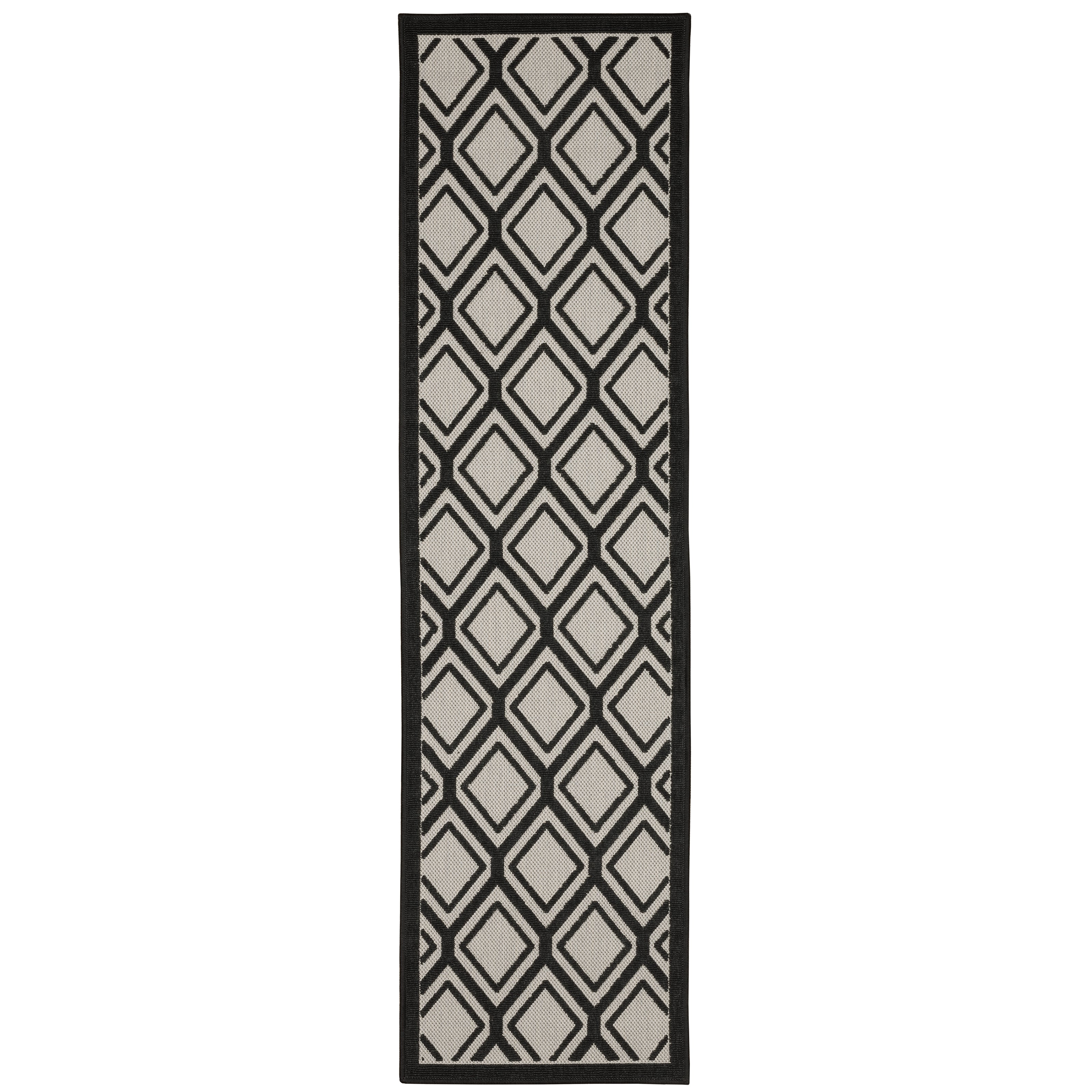 Torrey 4151G Light Grey/Black 1'10" x 3'9" Rug