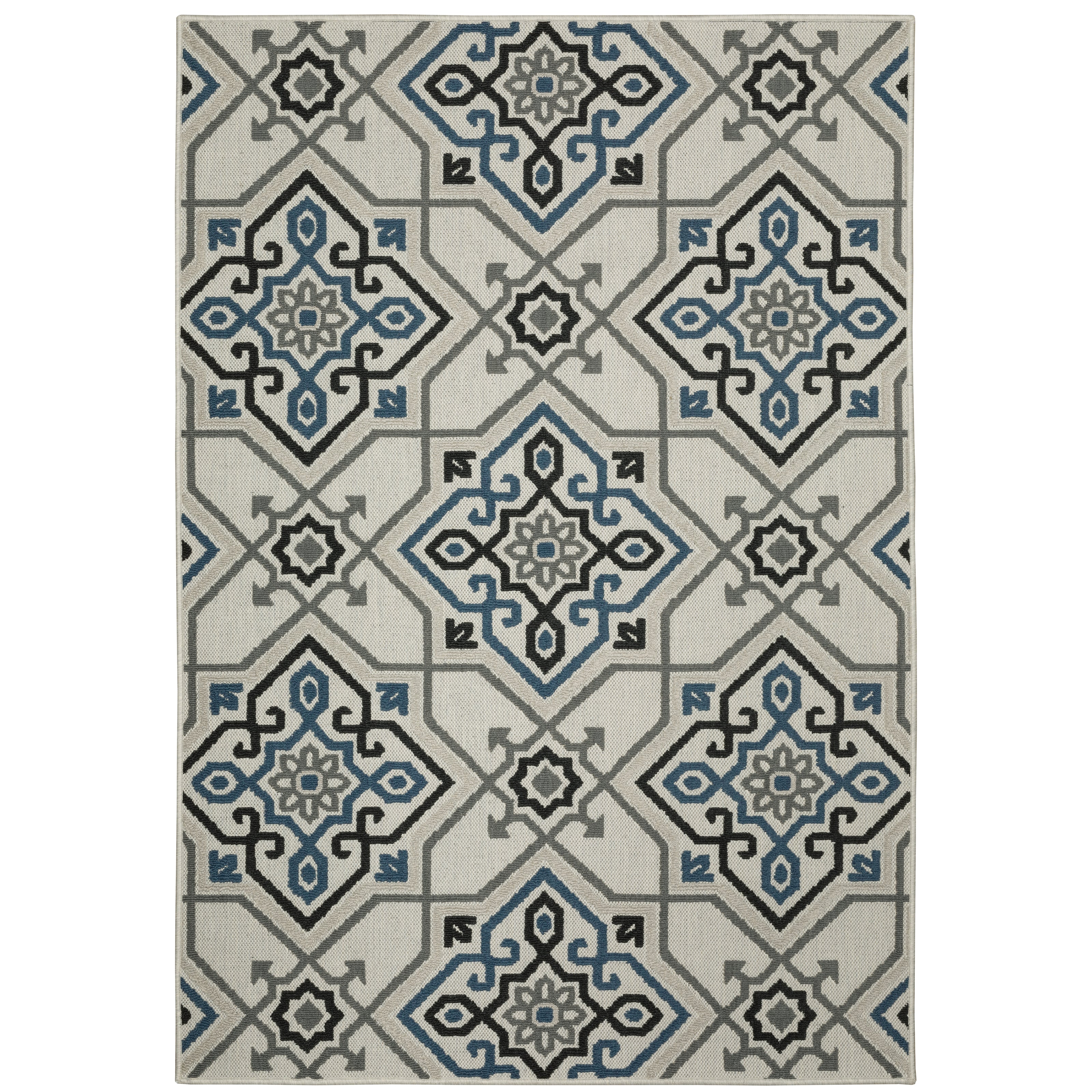 Torrey 004Y1 Light Grey/Blue 1'10" x 3'9" Rug