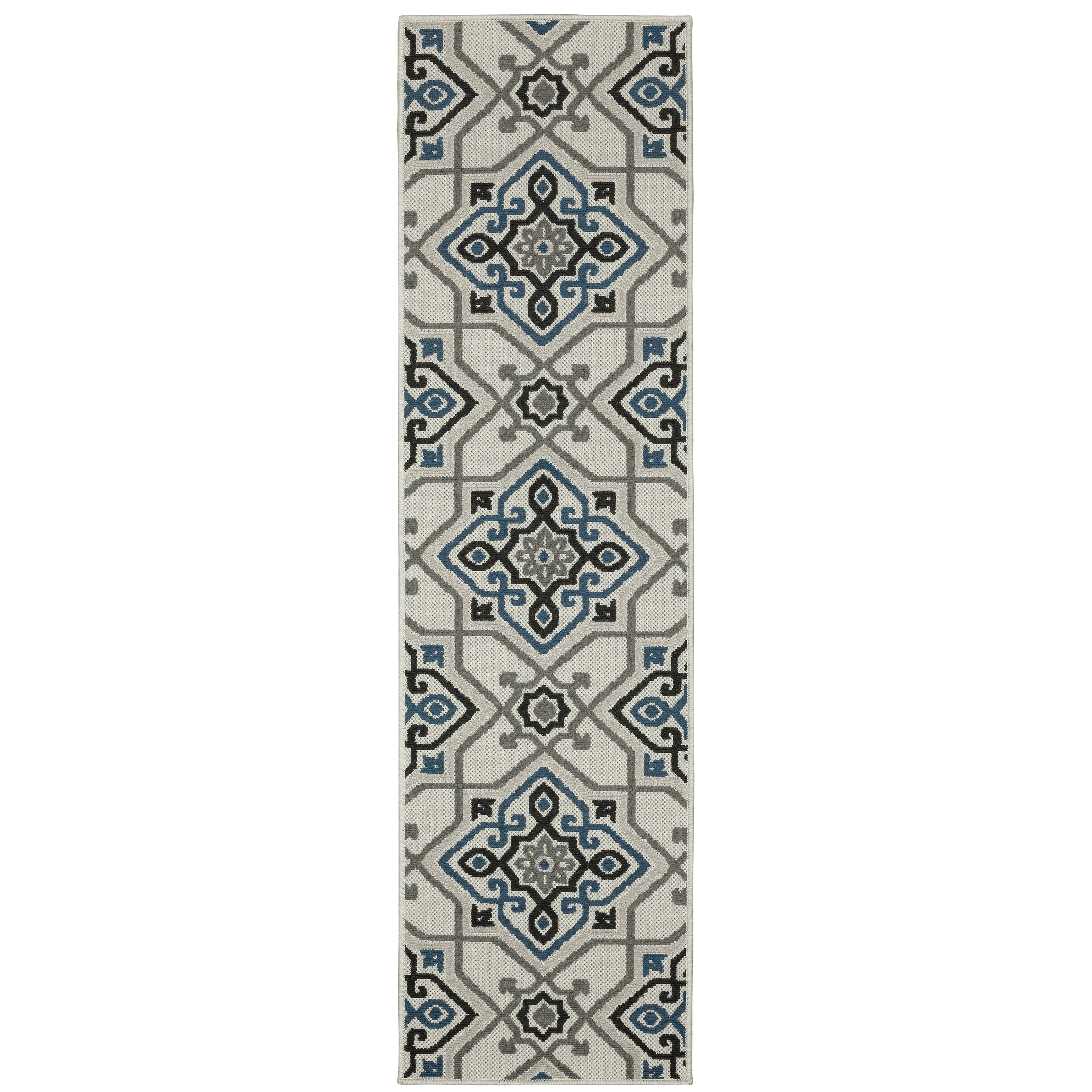 Torrey 004Y1 Light Grey/Blue 1'10" x 3'9" Rug