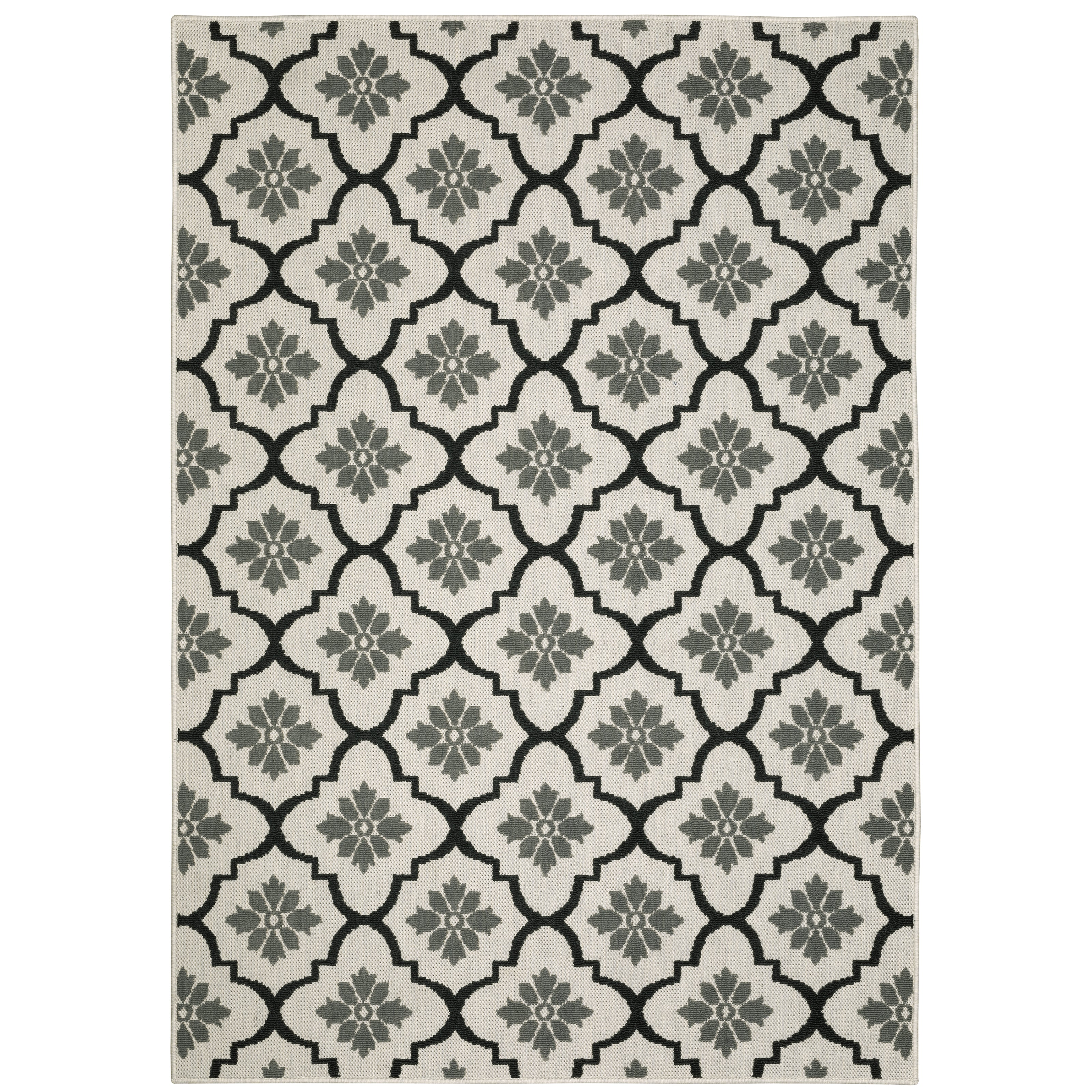 Torrey 5562E Light Grey/Black 1'10" x 3'9" Rug