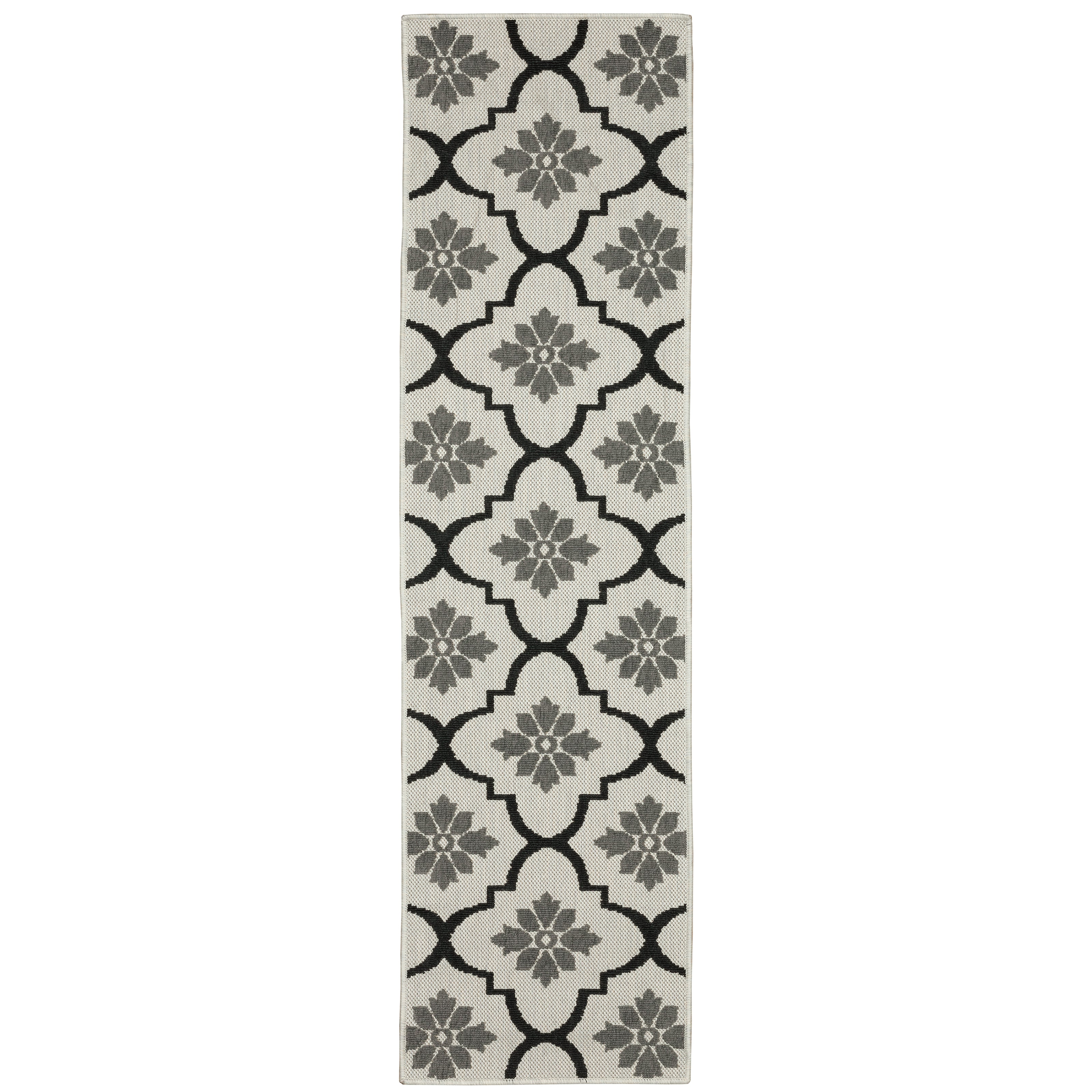 Torrey 5562E Light Grey/Black 1'10" x 3'9" Rug