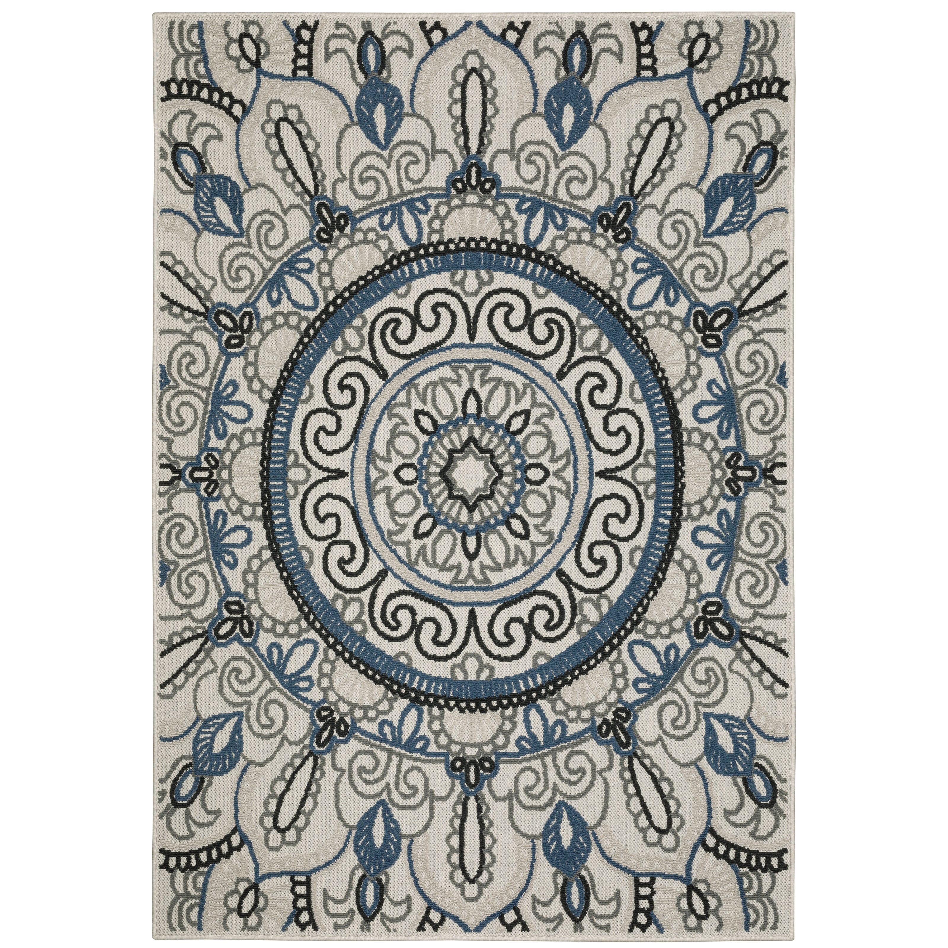 Torrey 072J1 Light Grey/Blue 1'10" x 3'9" Rug