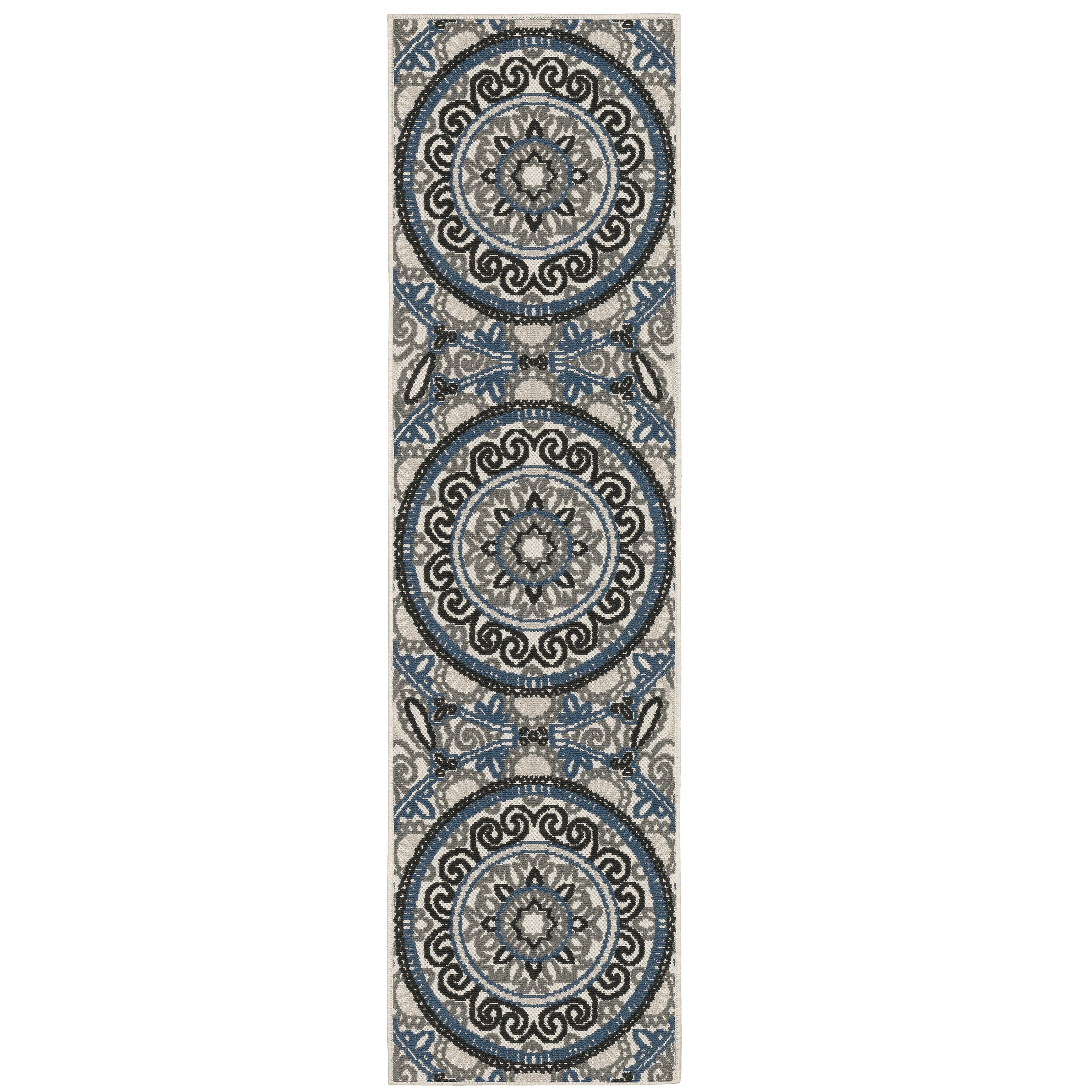 Torrey 072J1 Light Grey/Blue 1'10" x 3'9" Rug