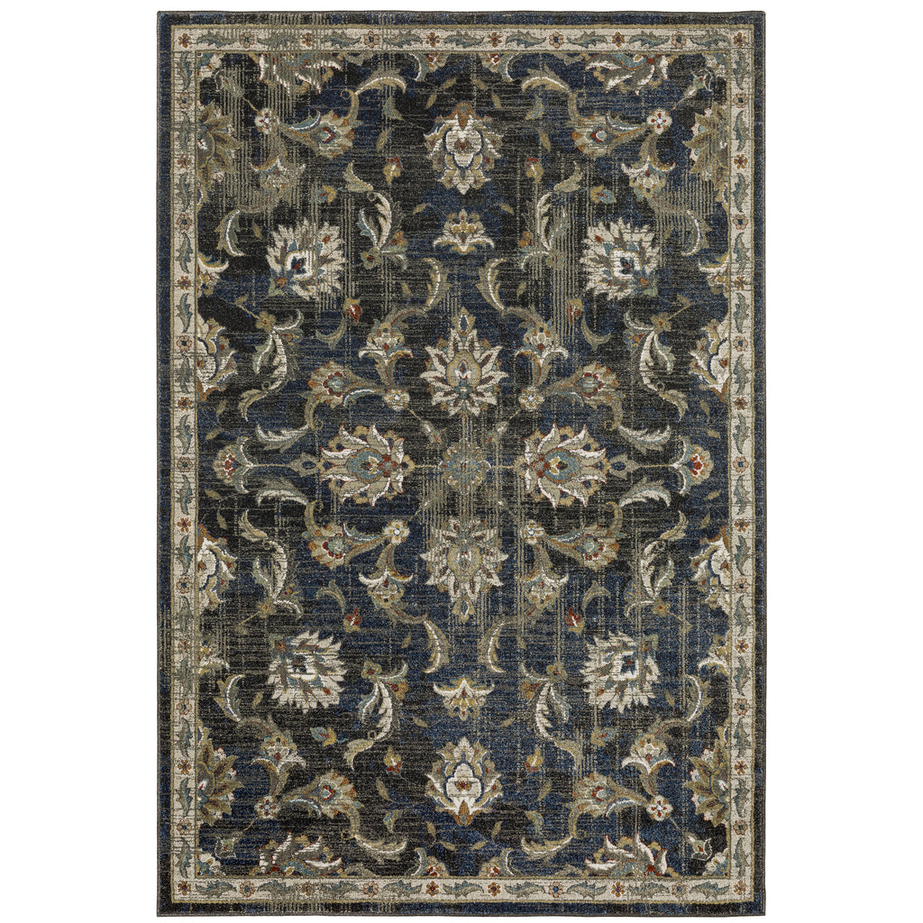 Venice 4333B Charcoal/Blue 3'10" x 5'5" Rug