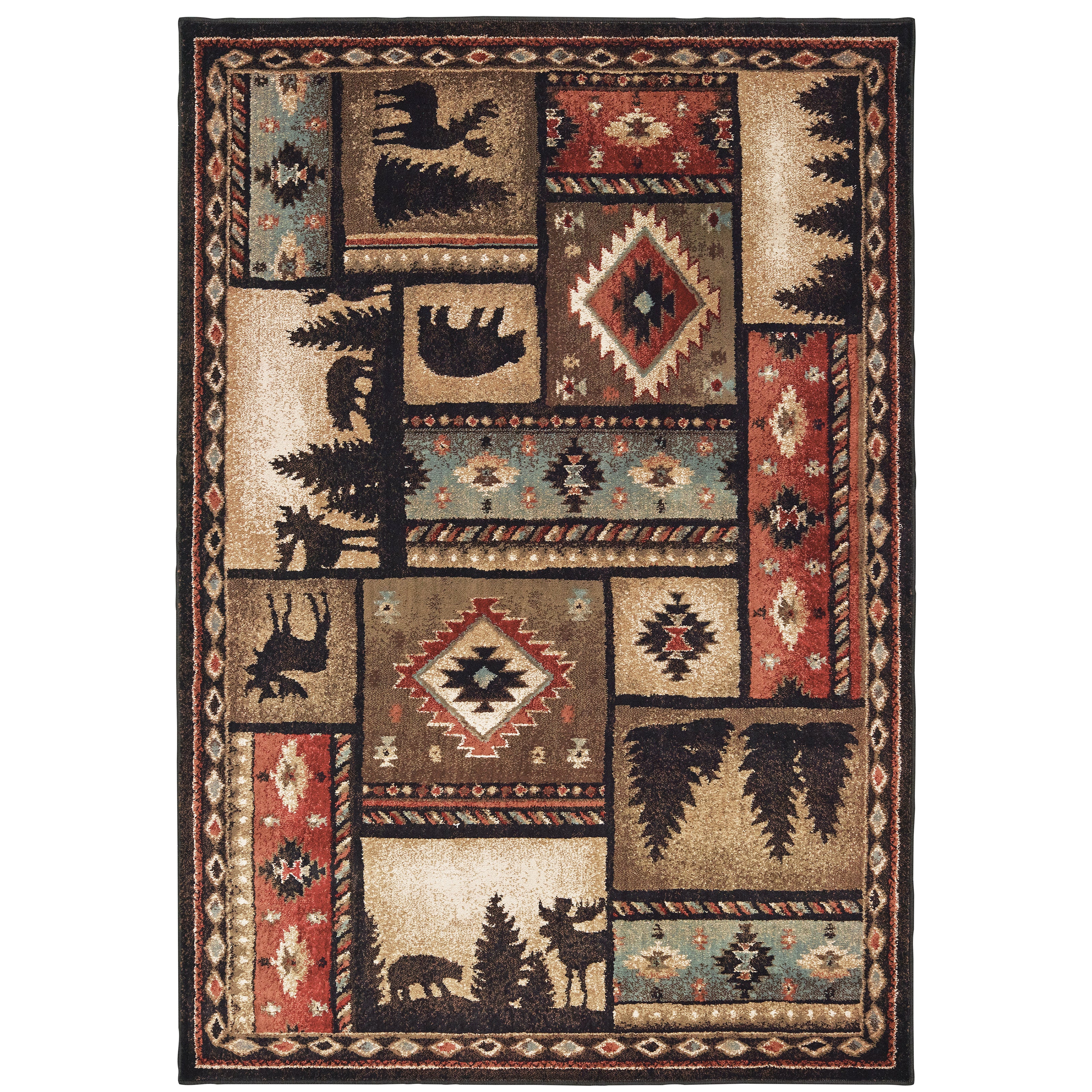 Woodlands 1041C Black/Multi 3'10" x 5'5" Rug