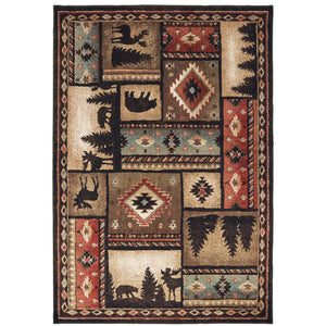 Woodlands 1041C Black/Multi 3'10" x 5'5" Rug