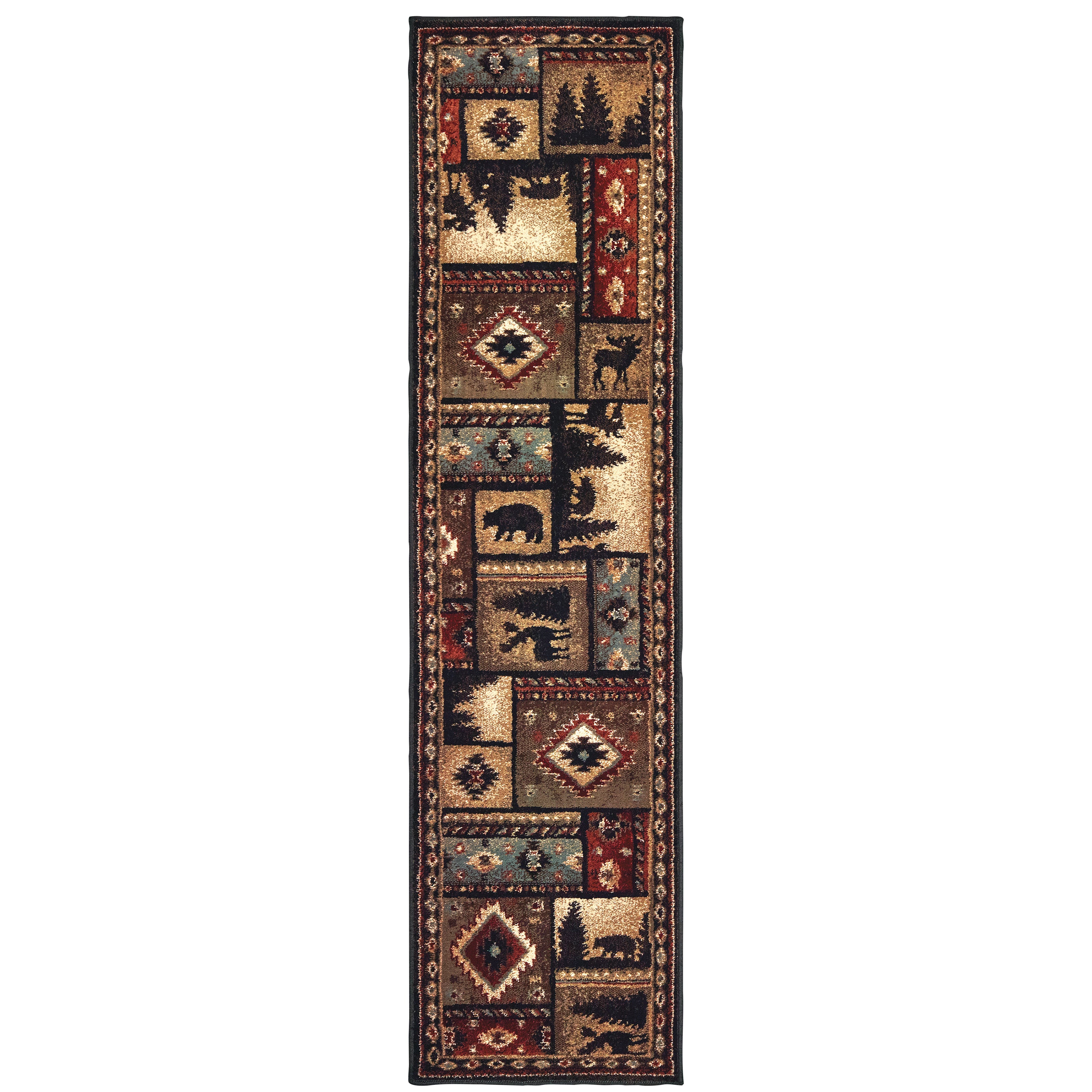 Woodlands 1041C Black/Multi 3'10" x 5'5" Rug