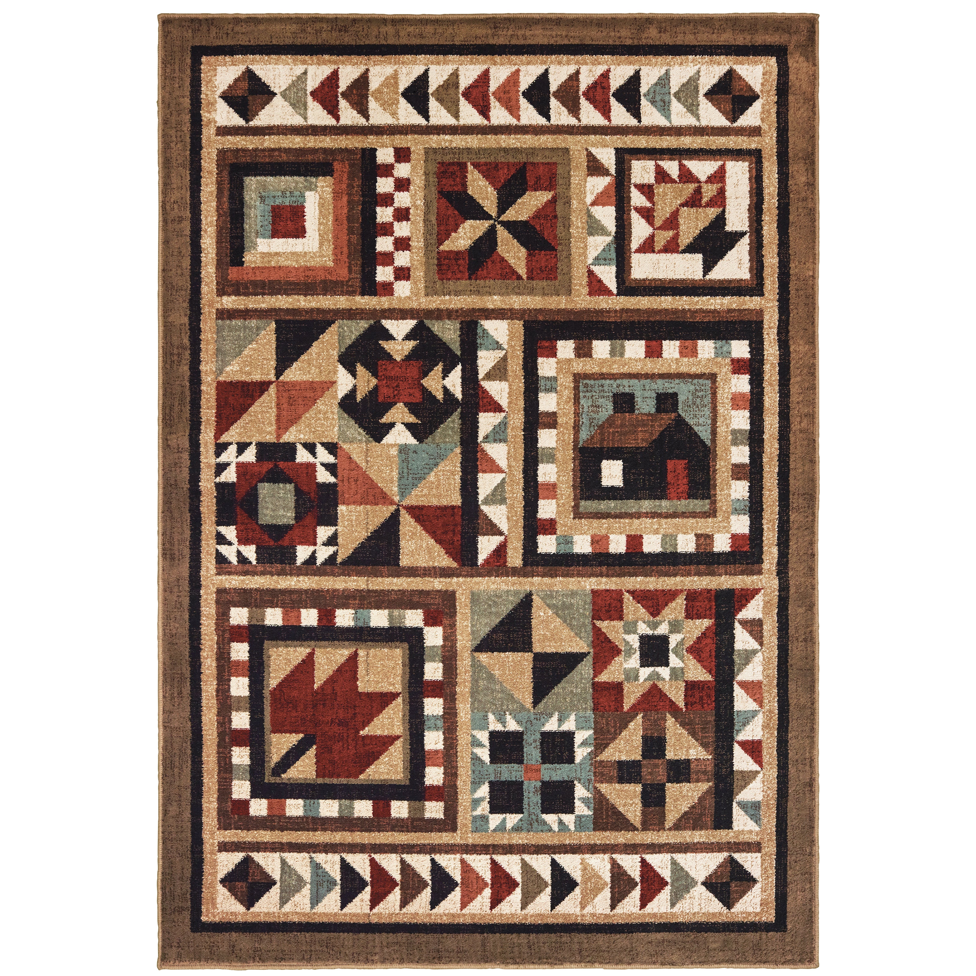 Woodlands 9596A Brown/Multi 1'10" x 3' Rug