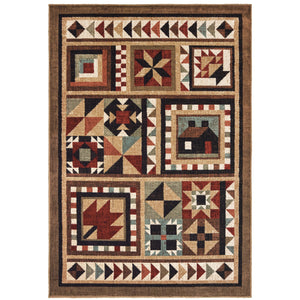 Woodlands 9596A Brown/Multi 1'10" x 3' Rug