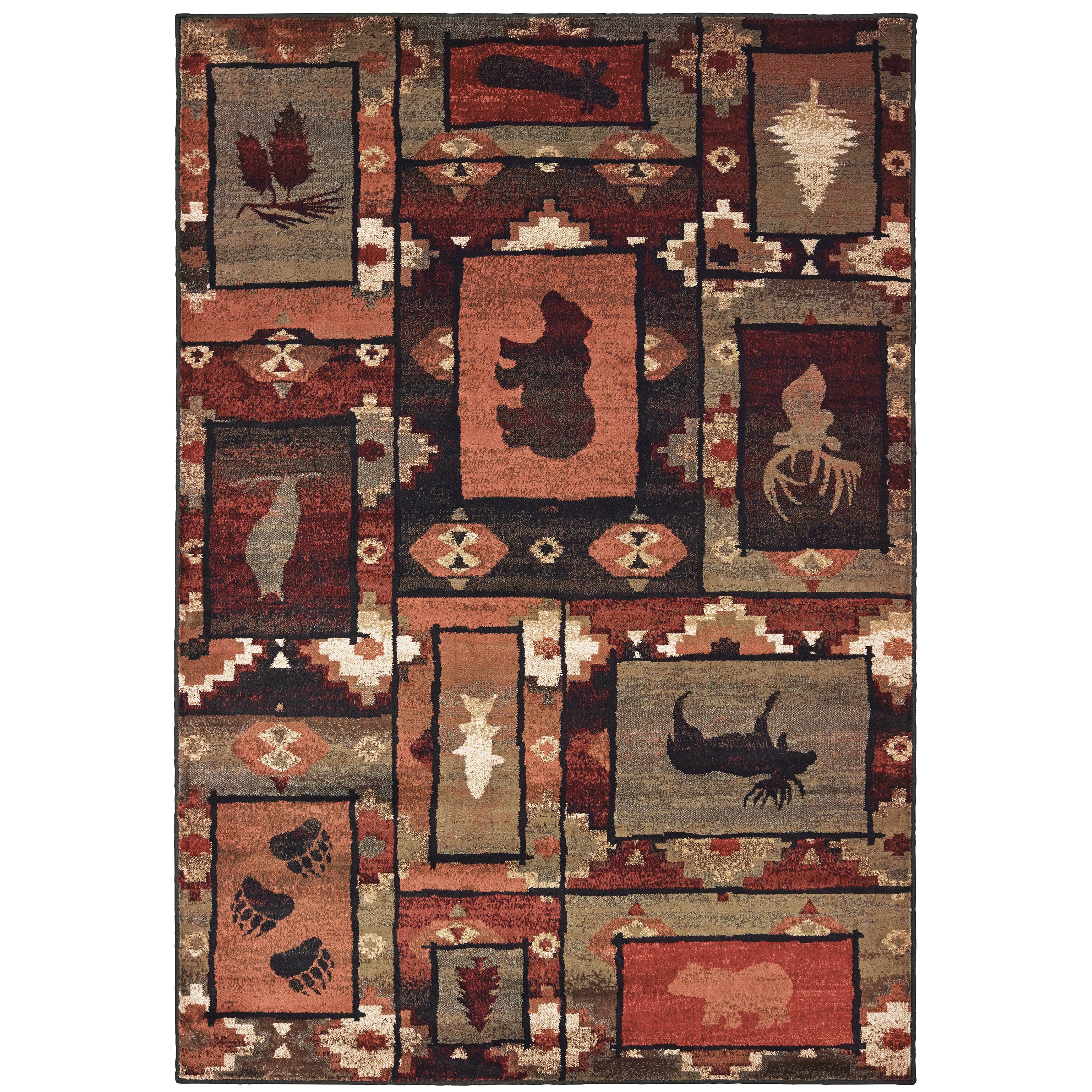 Woodlands 9601D Brown/Rust 1'10" x 3' Rug