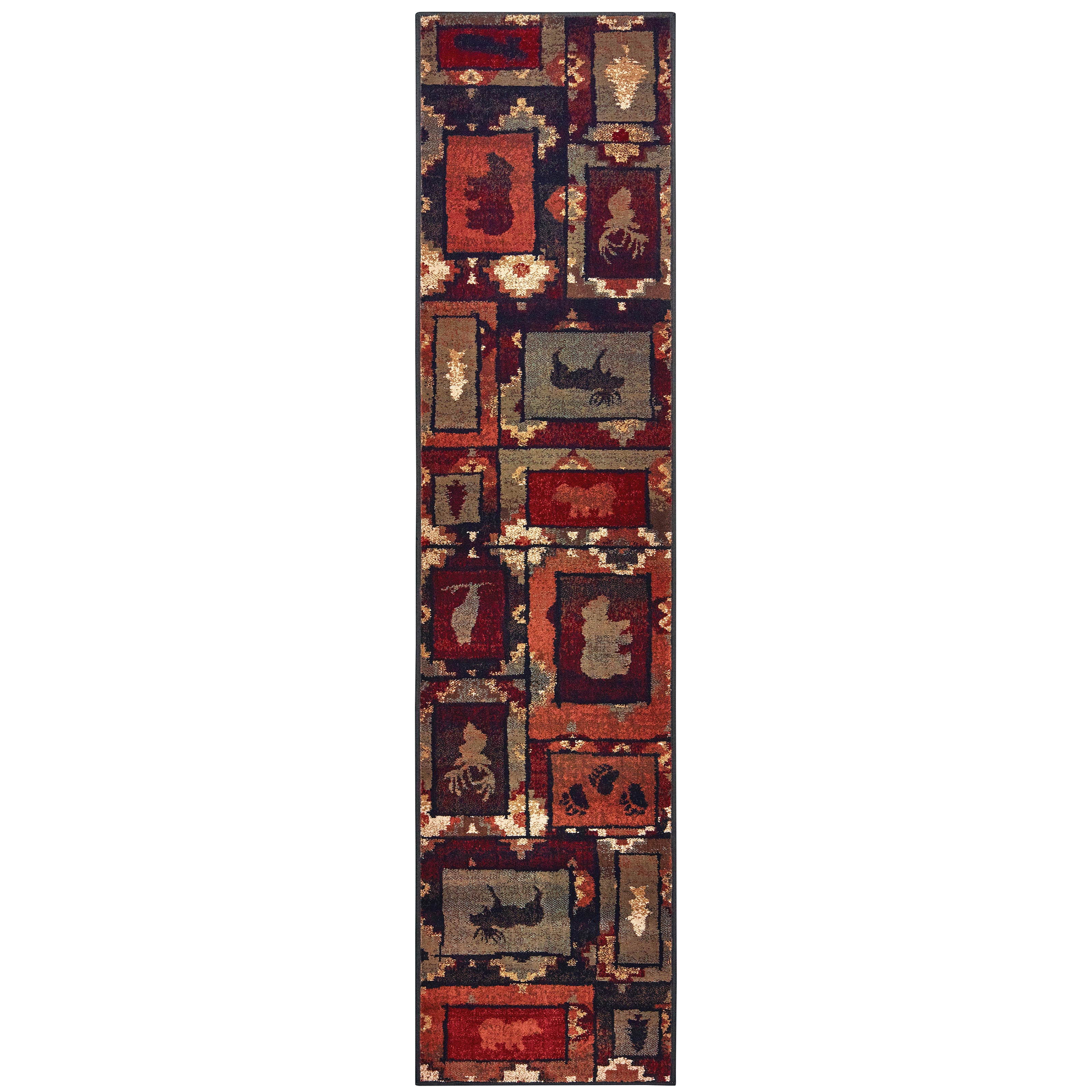 Woodlands 9601D Brown/Rust 1'10" x 3' Rug