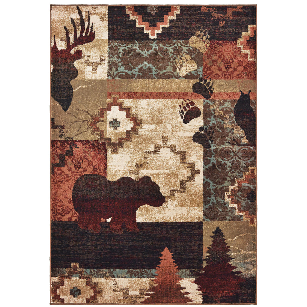 Woodlands 9649A Brown/Rust 1'10" x 3' Rug