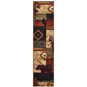 Woodlands 9649A Brown/Rust 1'10" x 3' Rug