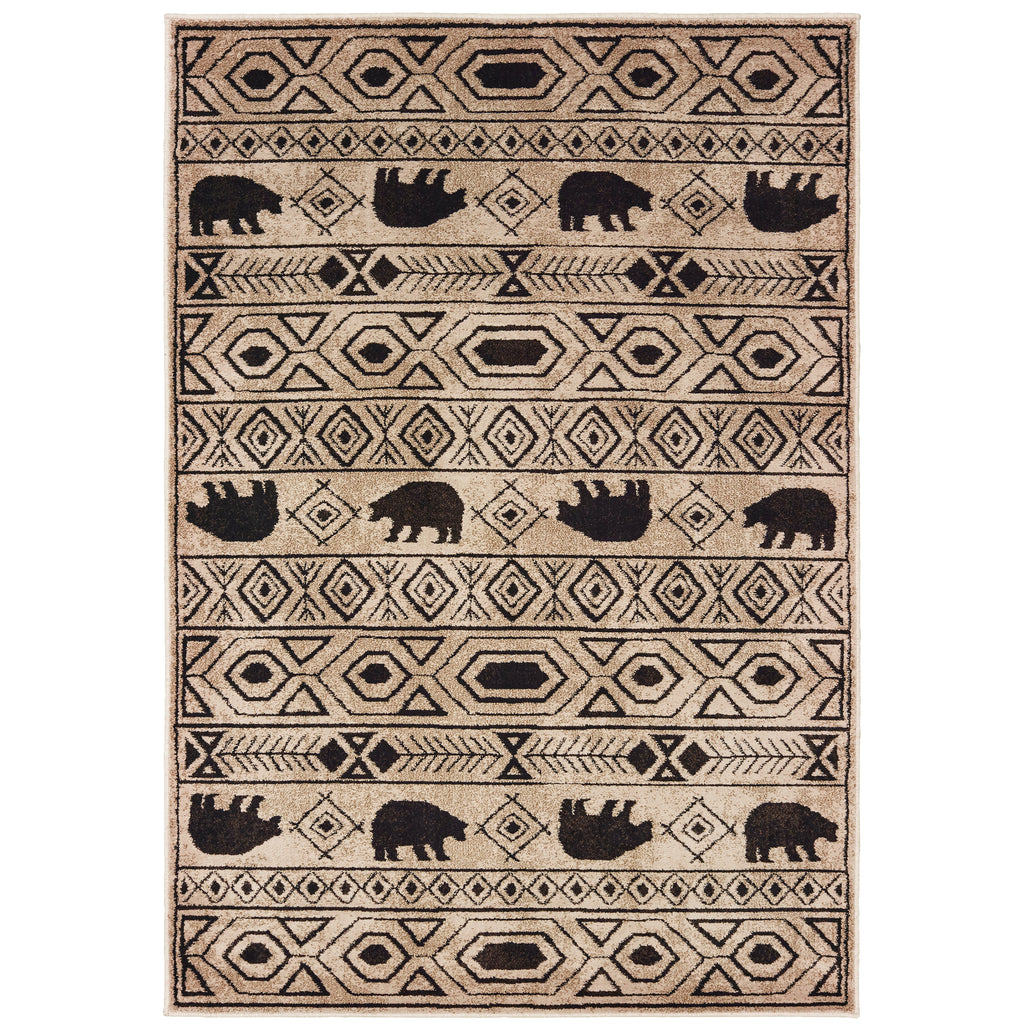 Woodlands 9651A Ivory/Black 3'10" x 5'5" Rug