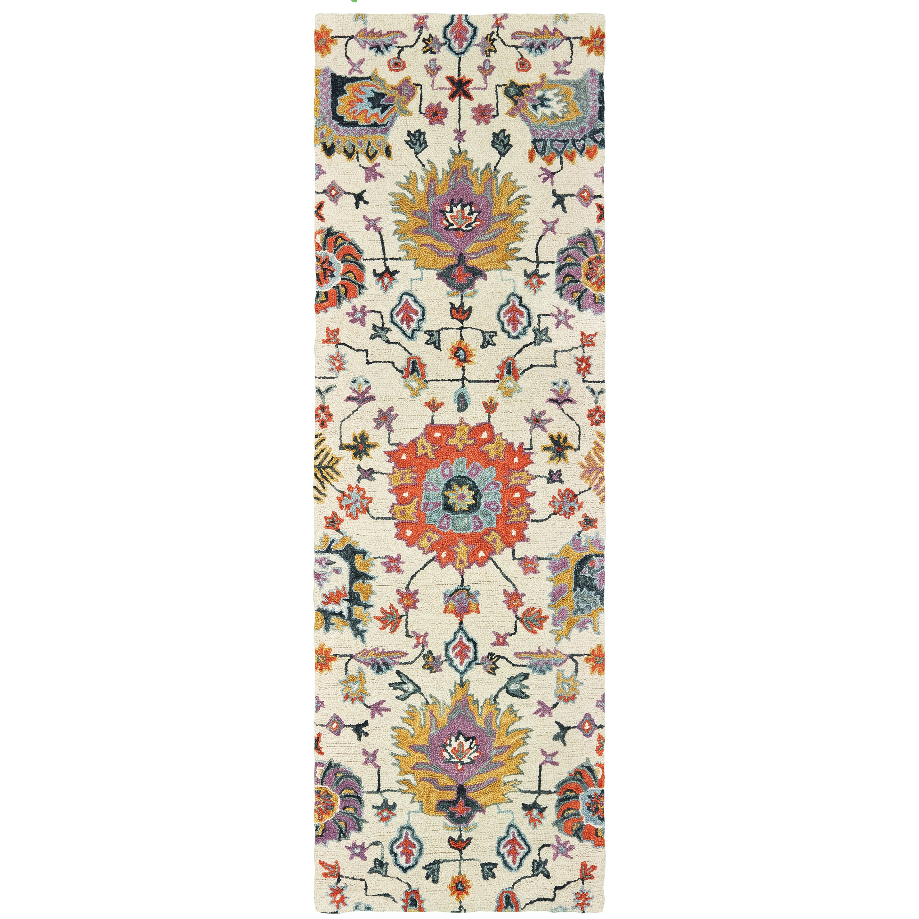 Zahra 75502 Ivory/Orange 3'6" x 5'6" Rug