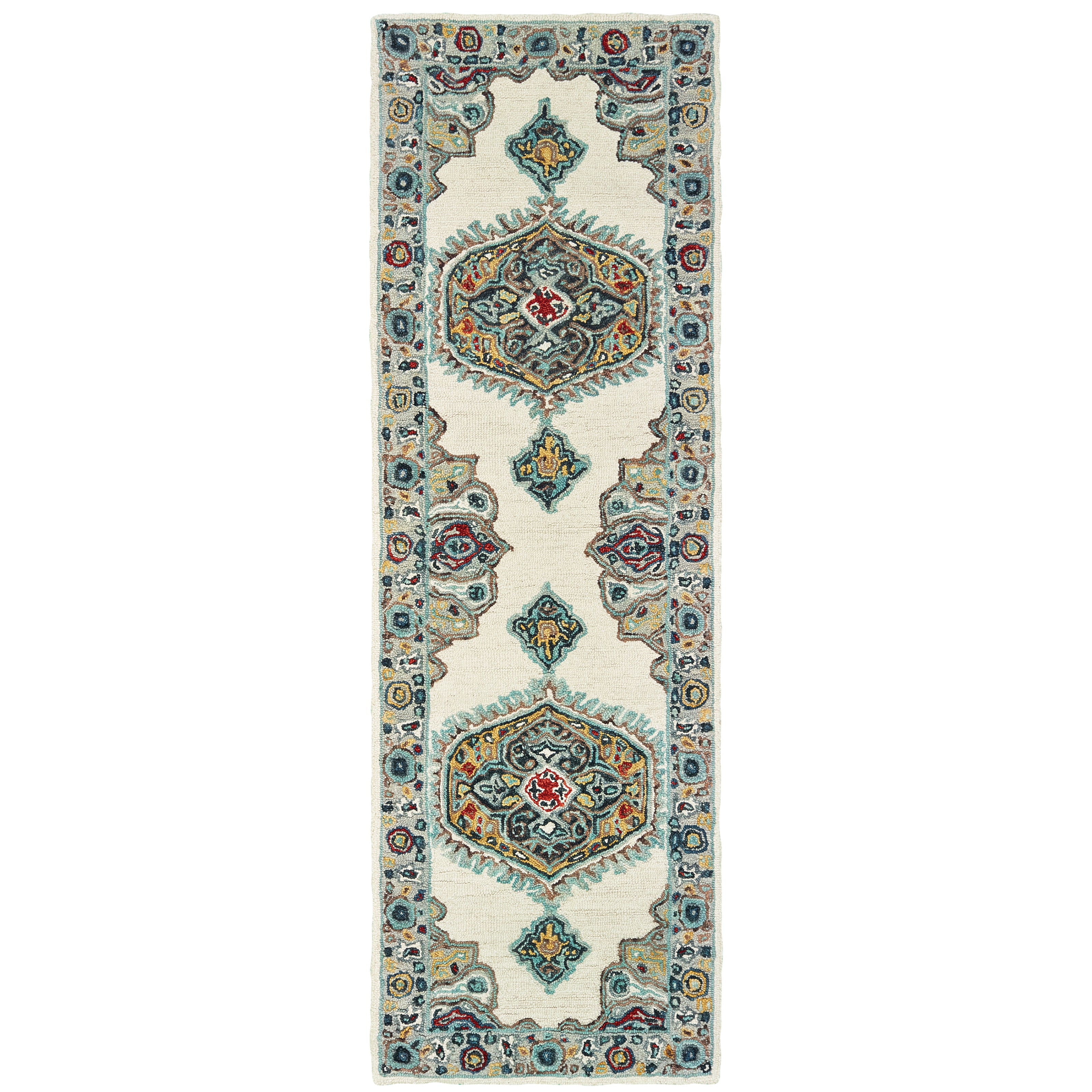 Zahra 75505 Ivory/Grey 3'6" x 5'6" Rug