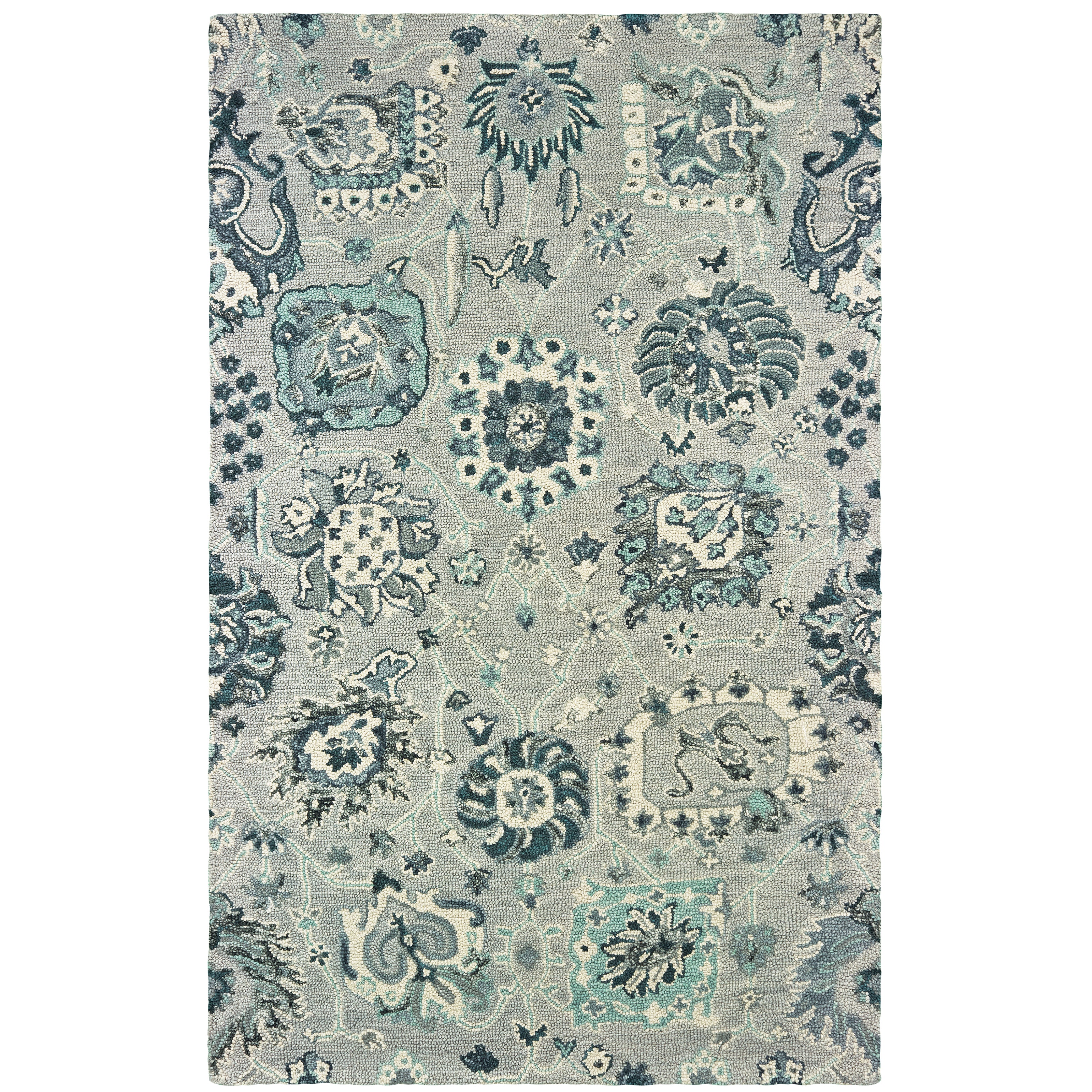 Zahra 75508 Grey/Blue 8' x 10' Rug