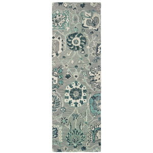 Zahra 75508 Grey/Blue 8' x 10' Rug